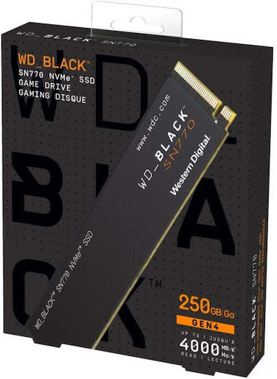 Western Digital Black SN770 SSD 250GB M.2 NVMe PCI Express 4.0 WDS250G3X0E