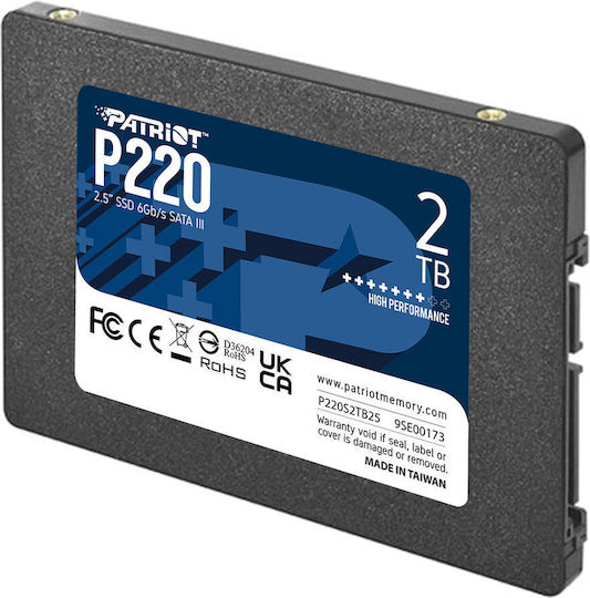 Patriot P220 SSD 2TB 2.5'' Type with SATA III Connection P220S2TB25