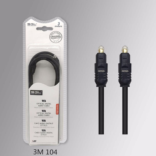 SGL Optical Audio Cable TOS male - TOS male Μαύρο 3m (197030)