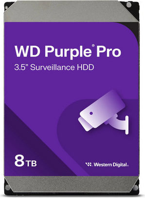 Western Digital Purple Pro Smart Video 8TB HDD Festplatte 3.5" SATA III 7200Umdrehungen pro Minute mit 256MB Cache für Server / Blockflöte