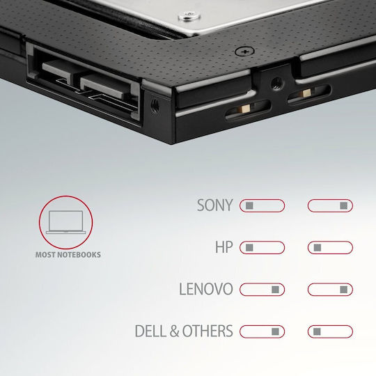 Axagon Caddy RSS-CD09 ODD - 2.5" SATA SSD/HDD Caddy 9.5 MM Negru (RSS-CD09)