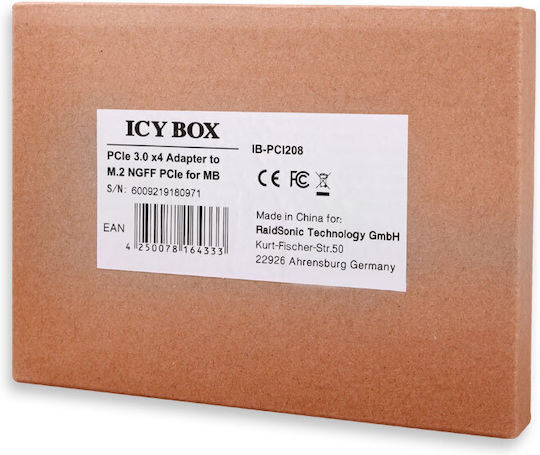 Icy Box PCI-Card, M.2 PCIe SSD to PCIe 3.0 x4 Host (IB-PCI208)
