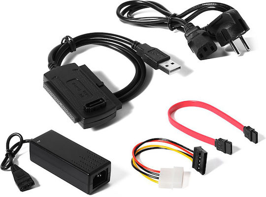 Powertech Adapter USB to SATA USB-A 2.0 to IDE & SATA Black (CAB-U049)