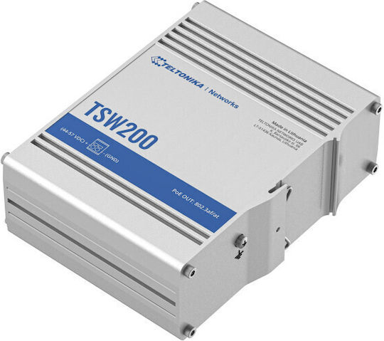 Teltonika TSW200 Unmanaged L2 PoE+ Switch with 10 Gigabit (1Gbps) Ethernet Ports and 2 SFP Ports