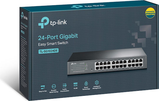 TP-LINK TL-SG1024DE v7 Negestionat L2 Switch cu 24 Porturi Gigabit (1Gbps) Ethernet