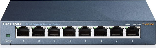 Tenda SG108 v4 Negestionat L2 Switch cu 8 Porturi Gigabit (1Gbps) Ethernet
