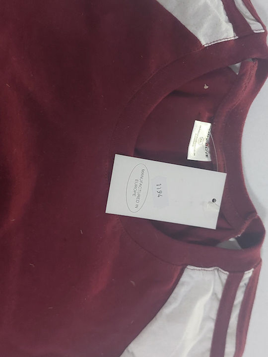 Men's Short Sleeve T-shirt Burgundy -3