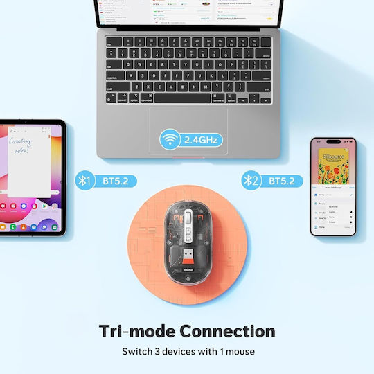 Meetion MT-BTM005 Безжичен Ергономичен Bluetooth Мишка Черен