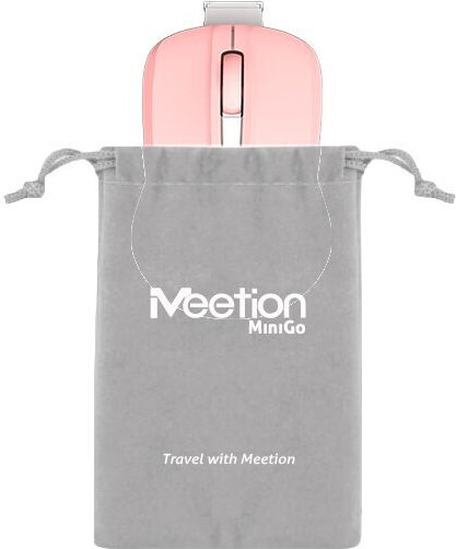Meetion Silent Mini 2.4G Ασύρματο Bluetooth Mini Ποντίκι Ροζ