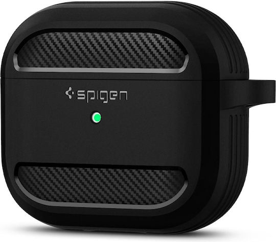 Spigen Rugged Armor Case Silicone with Hook Matte Black for Apple AirPods 3