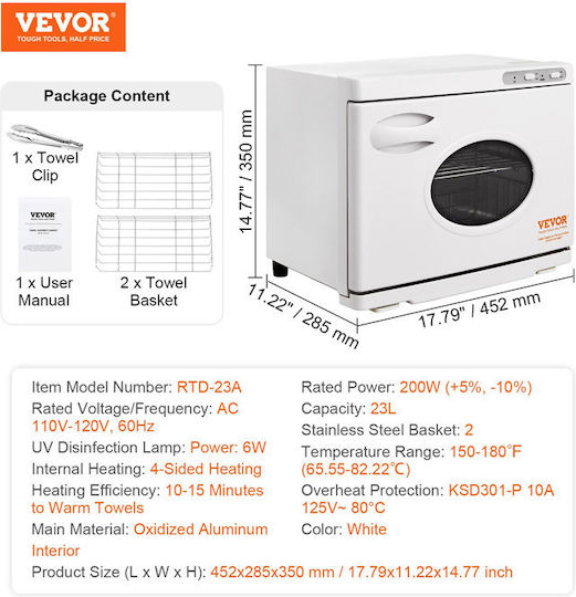 Vevor UV Autoclave Sterilizer 200W 23lt