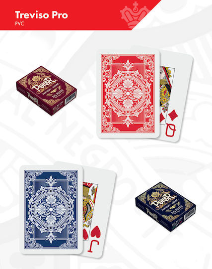 Dal Negro Treviso Plastic Poker Cards 2 Jumbo Blue