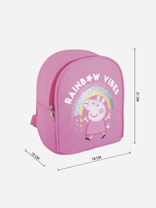 Ghiozdan pentru Grădinița din Piele Faux Peppa Pig Roz