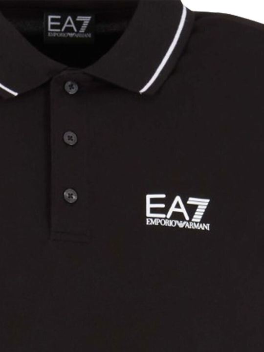 Polo Herrenbluse Kurzarm Schwarz