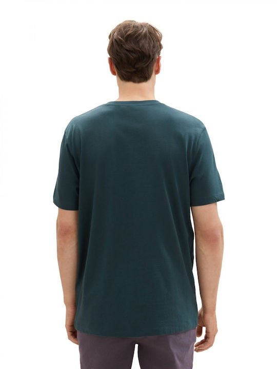 Tom Tailor T-shirt Bărbătesc cu Mânecă Scurtă Dark Gable Green