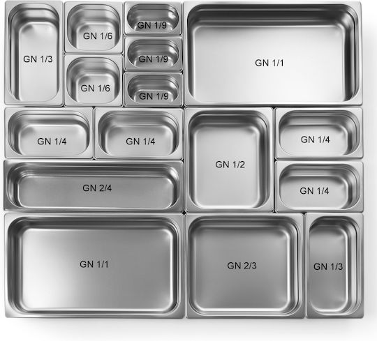 Gn Profi Line Stainless Steel Container 40cm To +300cm Gastronorm 2/4 Height 150mm Hendi 801840