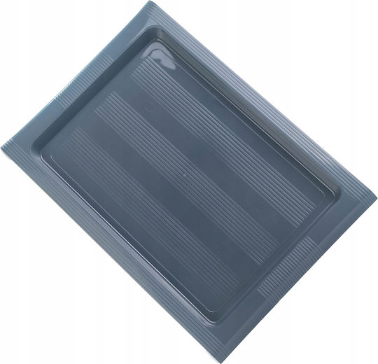 Kadax Kunststoff Rechteckig Serviertablett mit Griffen in Gray Farbe 40x28cm 32995 1Stück