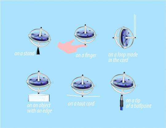 Navir UFO Lighting Gyroscope Joc Educațional de Cunoștințe pentru 8+ ani Ani Argint