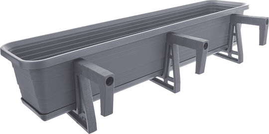 Kadax Balcony Box Planter 80cm Handles Base Balcony Railing