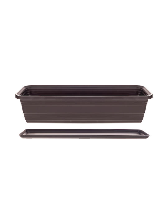 Kadax Balcony Planter Box Flower Pot 60cm + Saucer Mokka