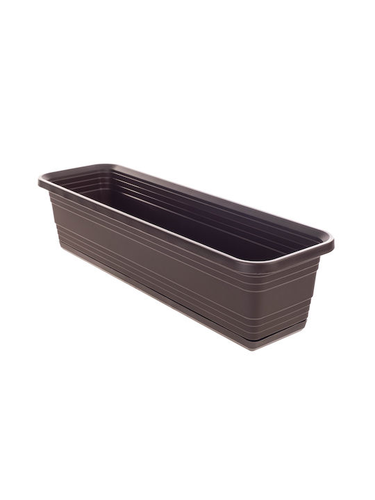 Kadax Balcony Planter Box Flower Pot 60cm + Saucer Mokka