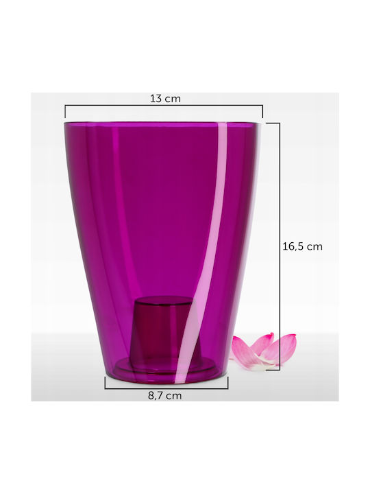 Kadax Orchid Pot Cover Plastic Flower Planter 12cm Purple