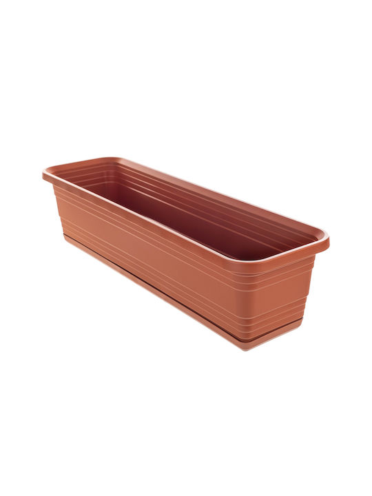 Kadax Balcony Planter Box Flower Pot 60cm + Terracotta Saucer