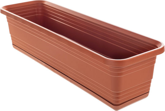 Kadax Jardiniere pentru Balcon Ghiveci de Flori 60cm + Farfurie Teracotă