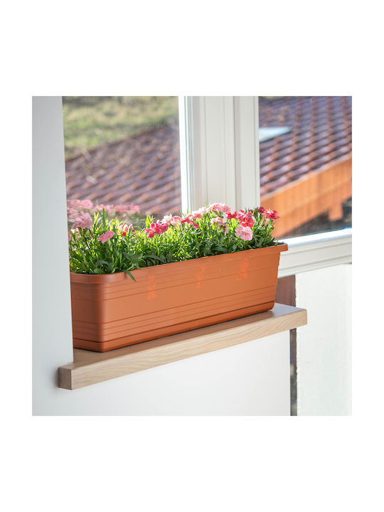 Kadax Balcony Planter Box Flower Pot 60cm + Terracotta Saucer