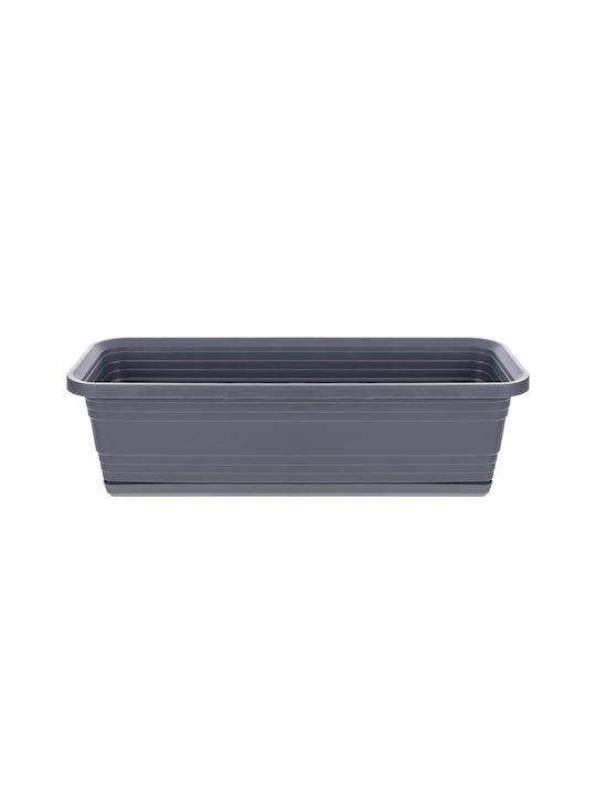 Kadax Balkon Pflanzkasten Blumenkasten 60cm + Untersetzer Anthrazit