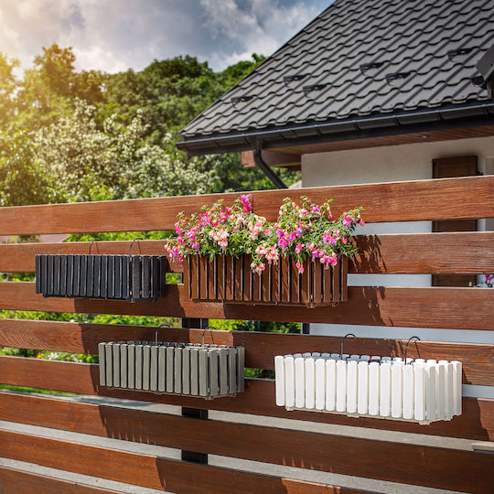 Kadax Balkon Blumenkasten 58cm + 2 braune Halterungen