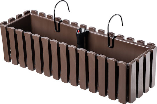 Kadax Balkon Blumenkasten 58cm + 2 braune Halterungen