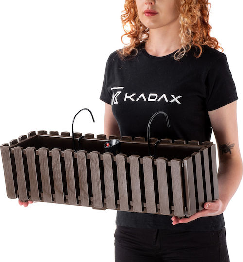 Kadax Balkon Blumenkasten 58cm + 2 braune Halterungen