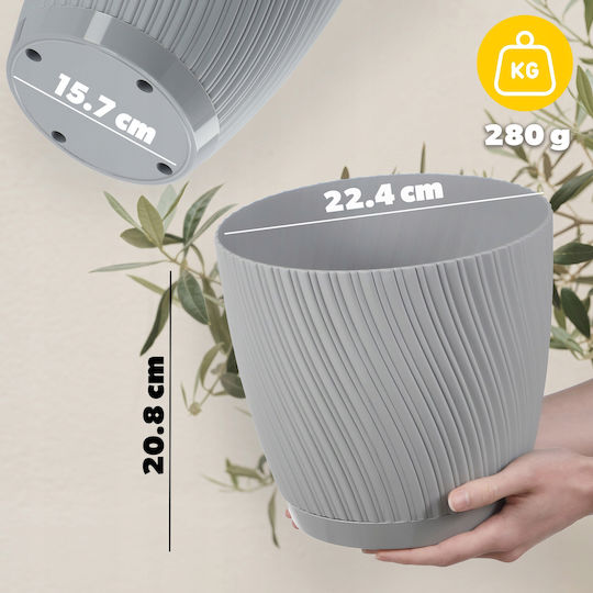 Farfurie pentru ghiveci Kadax 23cm Plastic Gri
