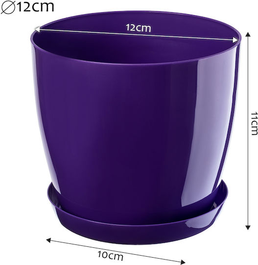 Kadax Plastic Pot Saucer 12cm Purple Flower Pot