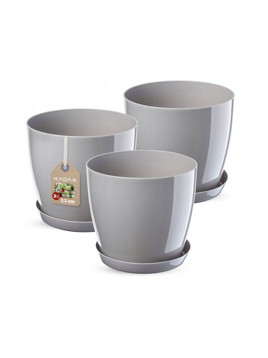 Kadax 3x Pot 23cm Planter Saucer Gray