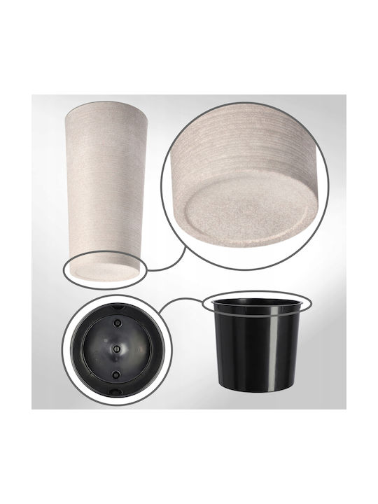 Kadax Set 3 Blumentöpfe Pflanzkübel Hoch Garten Beige 57cm