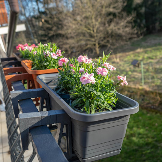 Kadax Balcony Box Planter Pot 40cm Handles Base Balcony Railing
