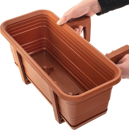 Kadax Balcony Box Planter Pot 40cm Handles Base Balcony Railing