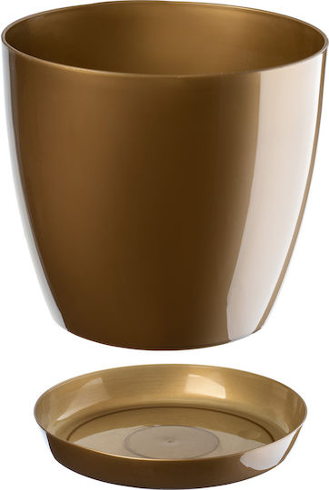 Kadax Untersetzer aus Kunststoff 12cm Gold Blumentopf
