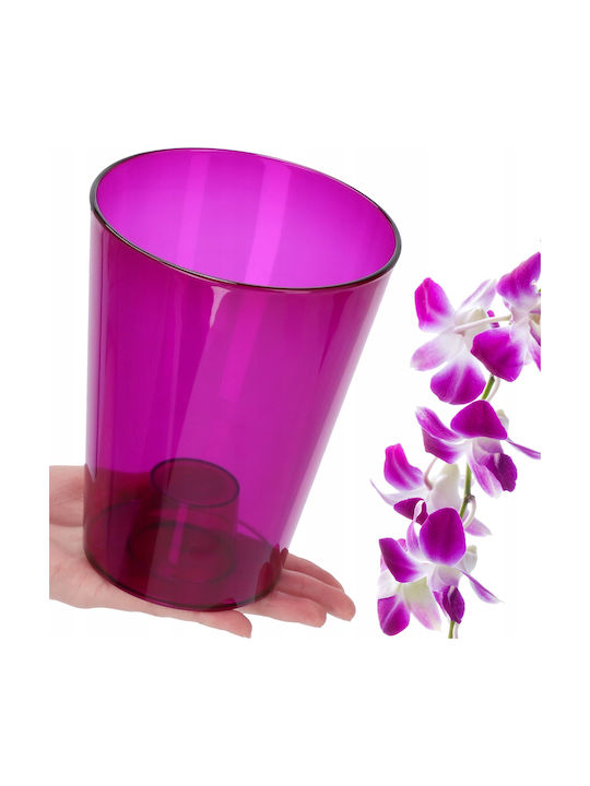 Kadax Orchid Pot Cover Plastic Flower Pot 12 Cm Purple