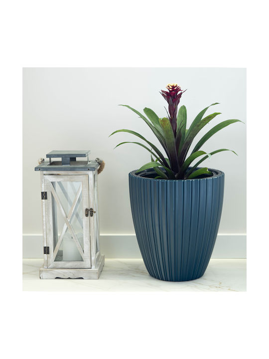 Kadax Blumentopf 30cm Kunststoff Blau Pflanzeneinsatz