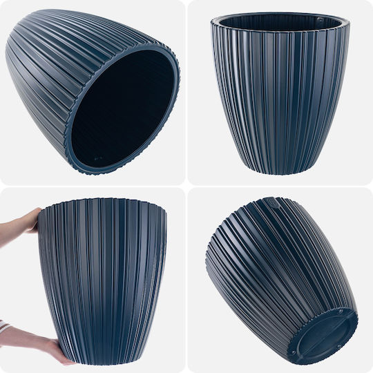 Kadax Flower Pot 30cm Plastic Blue Planter Insert