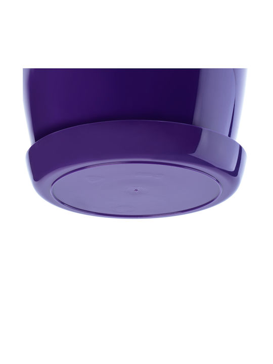 Kadax Plastic Flower Pot with Saucer 20cm Purple