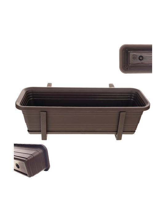 Kadax Balcony Box Planter Pot 50cm Handles Base Balcony Railing