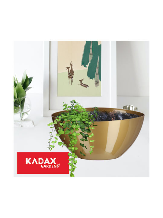 Kadax Flower Pot 38cm Oval Planter Plastic Gold