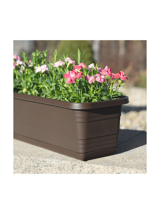 Kadax Balcony Flower Pot Box 40cm + Saucer Mocha