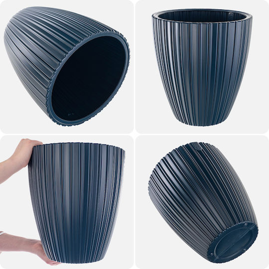 Kadax Blumentopf 40cm Kunststoff Blaue Pflanzeneinsatz