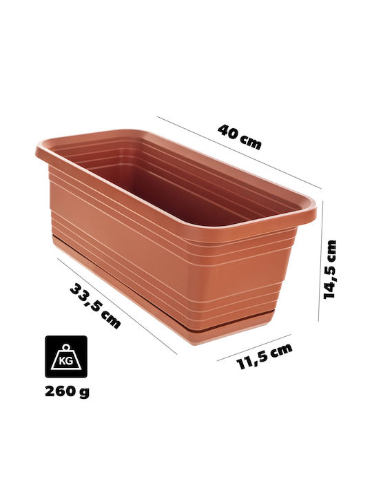 Kadax Balcony Planter Box Flower Pot 40cm + Brick Base