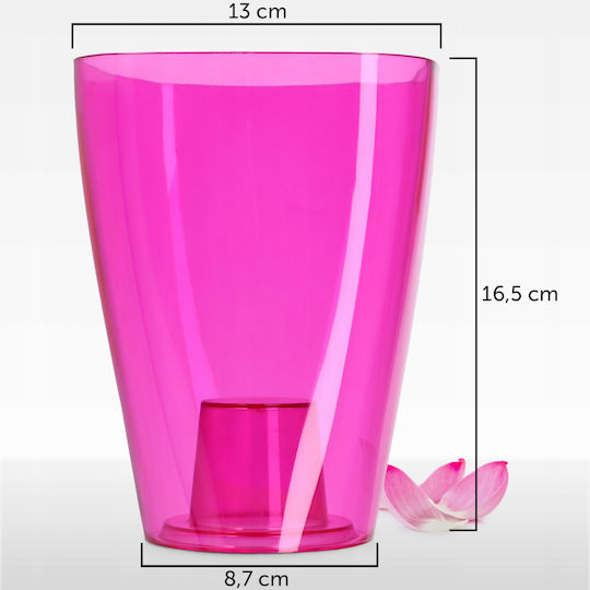 Kadax Orchid Pot Cover Plastic Flower Planter 12cm Pink